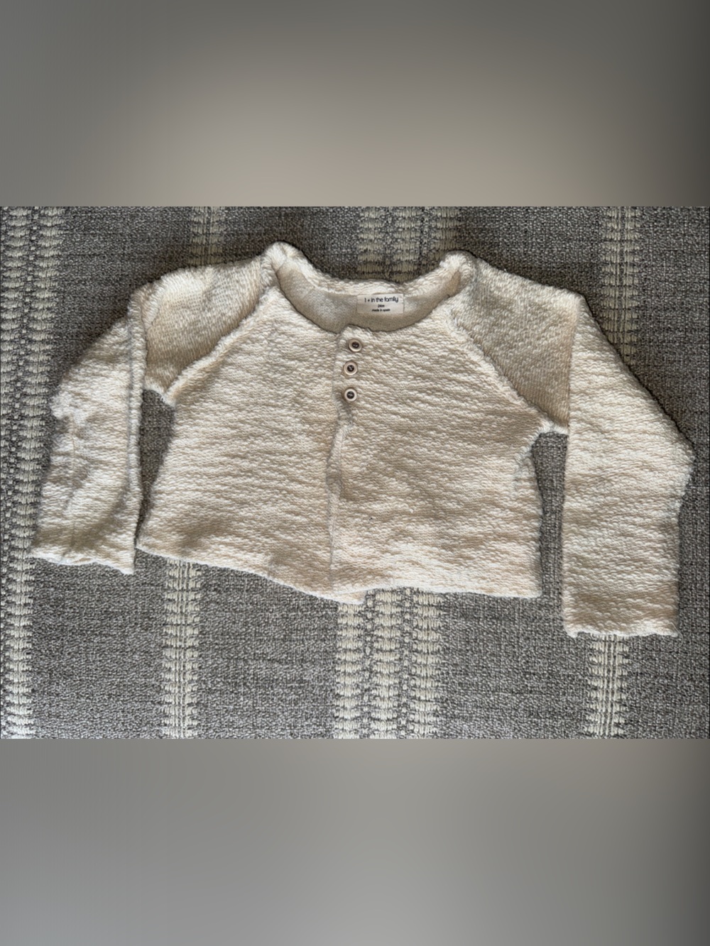 LIKE NEW 100% cotton 1+ in the family knit cropped cardigan 24 mos